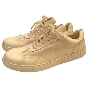 Just Cavalli Mens Size 45 US 12 White Cavalli Class‎ Leather Low Top Sneakers